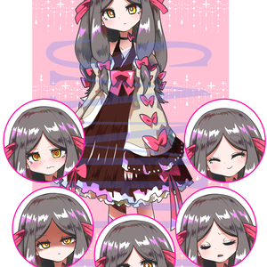【立ち絵素材】メルヘン少女〈蜘蛛〉（表情差分PNG/羽、しっぽ、異形などのオプション付PSD）