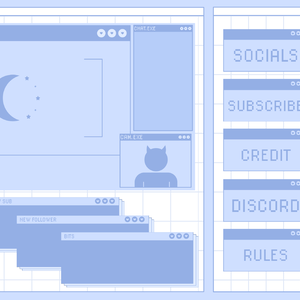 Blue Browser Stream Overlay Pack Twich, Youtube - Aesthetic - Cute - Internet