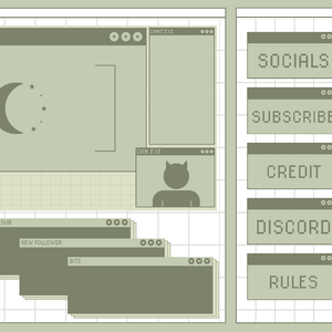 Green Browser Stream Overlay Pack Twich, Youtube - Aesthetic - Cute - Internet