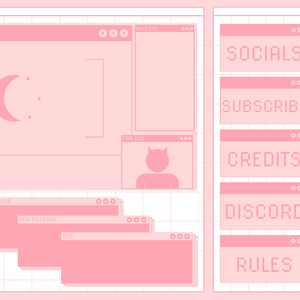 Pink Browser Stream Overlay Pack Twich, Youtube - Aesthetic - Cute - Internet