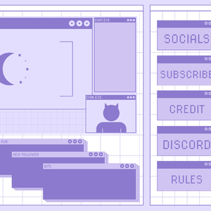 Purple Browser Stream Overlay Pack Twich, Youtube - Aesthetic - Cute - Internet
