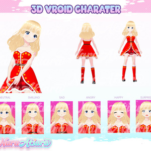 3D Vroid Model, Vroid Character, Vtuber Design, Vroid Commission, Vroid Clothing - 3D Vroid Model Anime Shelly Dianesty Christmas Girl with Festive Holiday Spirit