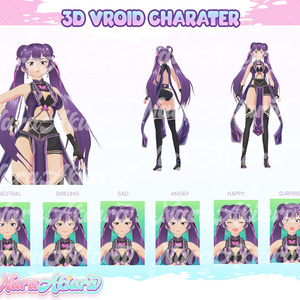 3D Vroid Character, 3D Art, Vroid Studio, Vroid Model, Vtuber Design, Vroid Clothing - Unique Virtual Character 3D Vroid Model Anime Mauo Ikaruna Girl