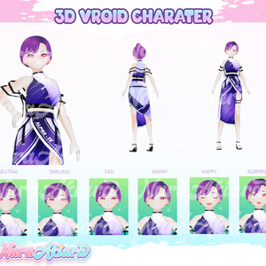 3D Vroid Model, Vroid Clothing, Vroid Studio, Vroid Avatar, Vtuber Design, 3D Art - Enchanting and Mysterious Girl Character 3D Vroid Model Anime Scarlet