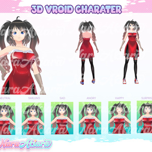 3D Vroid Model, Vtuber Model Free, 3d Model, Vtuber Model, Vroid, 3D, 3d Model Commission - 3D Vroid Character Brown Braided Hair Anime Girl for Streamers