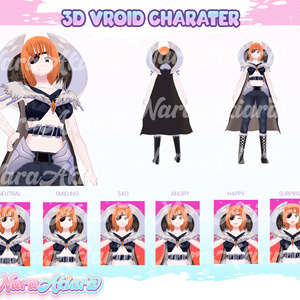 3D Vroid Character, Vroid, 3D, 3d Model Commission, 3d Model, Vtuber Model - Stream-Ready 3D Vroid Model Eyepatch Pirates Anime Girl