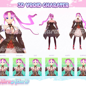 3d Vroid Model, Vtuber Model Free, 3D, Vtuber Model, 3d Model Commission - 3D Vroid Character Brown Dresses Anime Girl for Streamers