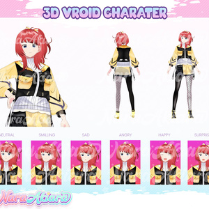 3D Vroid Character, 3d Model Commission, Vtuber Model, Vroid - Unique 3D Vroid Model Cyberpunk Pink Hair Anime Girl for Content Creators