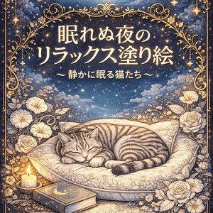眠れぬ夜のリラックス塗り絵〜静かに眠る猫たち〜