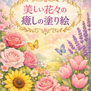 美しい花々の癒しの塗り絵