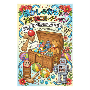 【やさしい大人の塗り絵】懐かしのおもちゃ塗り絵