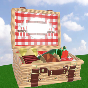 ピクニックバスケットの３Dデータ