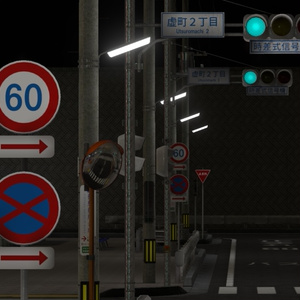 【3Dモデル】日本の道路パック / Japanese Street Pack【V2】 缩略图 6
