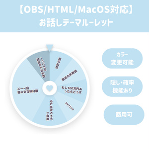 お話しテーマルーレットの配信画面プレビュー
