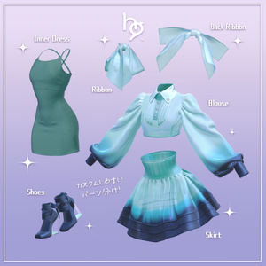 オリジナル3D衣装モデル【Shimmering Chiffon】 缩略图 12