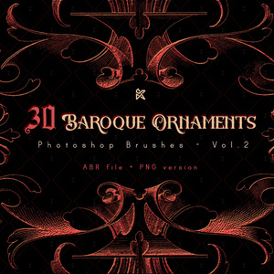 フォトショップブラシ  30 Baroque Ornaments Brushes