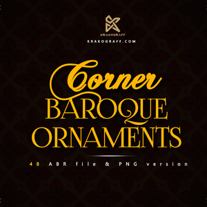 Photoshop ブラシ 48 Corner Baroque Ornaments Brushes