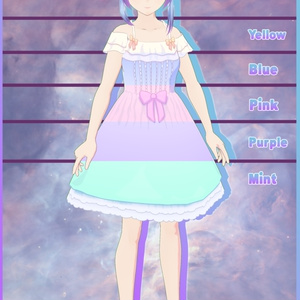 Vroid - Simple Off-the-Shoulder Lolita Dress