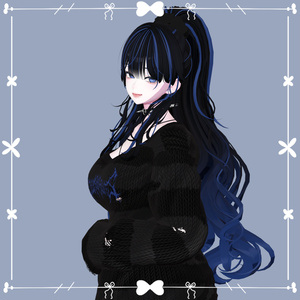 [ANKA_Long Wavy Ponytail Remake] - Highlights Color Texture