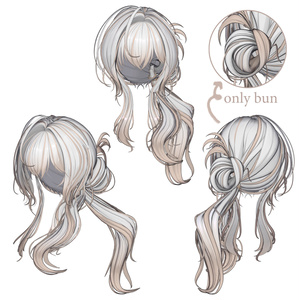 【Chocolate rice - Messy Side Pony Hair】 - Highlights Color Texture 缩略图 2