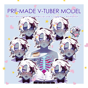 Premade Live2D Vtuber Model | Commercial Use | Non-exclusive | Ghost Waiter