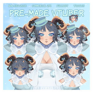 Premade Fullbody VTuber | Commercial use | Non-exclusive | Snowy Goat