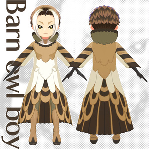 【アニメ風3Dモデル/VRM】鳥の擬人化メンフクロウ