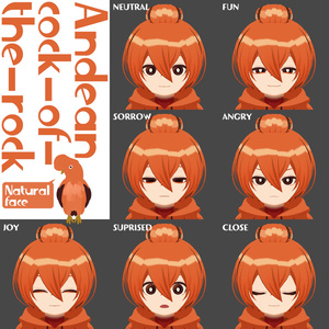 【アニメ風3Dモデル/VRM】鳥の擬人化アンデスイワドリ