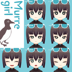 【アニメ風3Dモデル/VRM】鳥の擬人化ウミガラス
