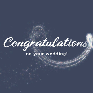 【クレジット表記不要の高画質版】キラキラ魔法のパーティクルでCongratulations on your wedding!【ネイビーブルー】[High-res version with no attribution required] Magical Fairy Dust on Navy Blue Background