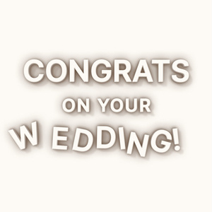 【クレジット表記不要の高解像度版】3Dアルファベットがコマ撮りで動くCongrats on Your Wedding!【アイボリー】[High-res version with no attribution required] Comical Alphabet Characters in Stop Motion