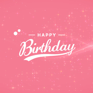 【クレジット表記不要の高画質版】光の軌跡とパーティクルの「Happy Birthday」【ピンク】[High-res version with no attribution required] Sparkling Light Trails and Stardust on Pink Background