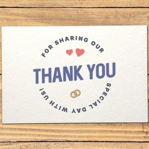 【クレジット表記不要の高解像度版】レタープレスのメッセージカード 「Thank You for Sharing Our Special Day with Us!」【ストップモーション】[High-res version with no attribution required] Letterpress Greeting Card
