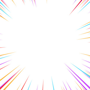 【クレジット表記不要の高解像度版】カラフルで激しいアニメの集中線エフェクト【白背景】[High-res version with no attribution required] Vibrant Anime Zoom Speed Lines in White Background, Loop