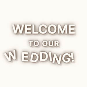 【クレジット表記不要の高解像度版】3Dアルファベットがコマ撮りでかわいく動く「Welcome to Our Wedding!」【アイボリー】[High-res version with no attribution required] Alphabet Characters in Stop Motion Animation, Ivory