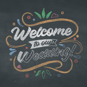 【クレジット表記不要の高解像度版】黒板にチョークで描くタイポグラフィ「Welcome to Our Wedding!」[High-res version with no attribution required] Welcome to Our Wedding! Chalk Typography Drawing on Blackboard in Stop Motion