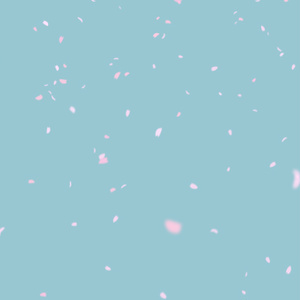 【クレジット表記不要の高解像度版】桜の花びらが舞う春のアニメーション背景素材【スカイブルー】[High-res version with no attribution required] Cherry Blossoms Fluttering Down, Sky Blue Looping Background