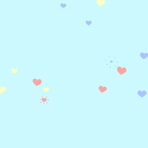 【クレジット表記不要の高解像度版】手描きのハートがかわいく弾ける背景動画素材【ライトシアン】[High-res version with no attribution required] Hand Drawn Popping Hearts, Light Cyan Looping Background