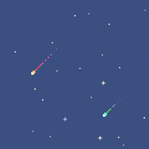 【クレジット表記不要の高解像度版】ドット絵の星空と流れ星がきれいな背景動画素材 [High-res version with no attribution required] 8-bit Pixel Art Starry Sky with Shooting Stars, Looping Background