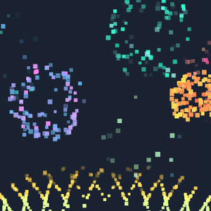 【動画素材】ピクセル“連続”打ち上げ花火のアニメーション素材 [Stock Video] Spectacular Pixel Fireworks Animation, Loop