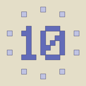 【クレジット表記不要の高解像度版】粗いピクセルのドット絵カウントダウン [High-res version with no attribution required] Pixel Art Countdown Animation Made of Big Pixels