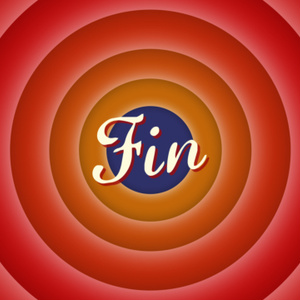 【クレジット表記不要の高解像度版】レトロなフランスアニメーション風の「Fin」[High-res version with no attribution required] Fin, Retro French Animation Style