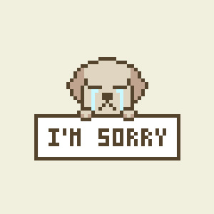 【動画素材】かわいいドット絵の犬が謝る「I'm Sorry」【アイボリー背景】[Stock Video] I'm Sorry, Cute Pixel Art Dog Apologizing on Ivory Background