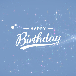 【動画素材】キラキラな光の軌跡で「Happy Birthday」【ライトブルー背景】[Stock Video] Happy Birthday, Sparkling Light Trails and Stardust on Light Blue Background