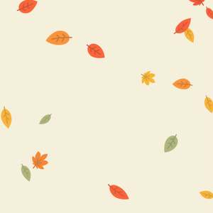 【動画素材】かわいい紅葉が舞う秋のアニメーション素材【アイボリー背景】[Stock Video] Animation of Falling Autumn Leaves, Ivory Loop Background