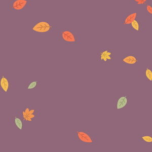 【動画素材】かわいい紅葉が舞う秋のアニメーション素材【パープル背景】[Stock Video] Animation of Falling Autumn Leaves, Purple Loop Background