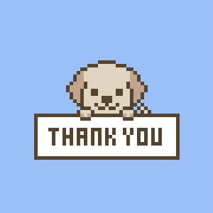 【動画素材】「Thank You」かわいいドット絵わんこが感謝するループアニメーション【ライトブルー背景】[Stock Video] Thank You, Cute Pixel Art Dog Giving Thanks on Light Blue Background, Loop Animation