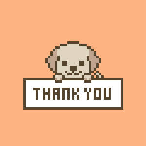 【動画素材】「Thank You」かわいいドット絵わんこが感謝するループアニメーション【オレンジ背景】[Stock Video] Thank You, Cute Pixel Art Dog Giving Thanks on Orange Background, Loop Animation