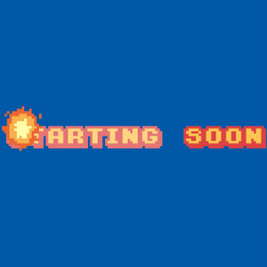 【動画素材】「Starting Soon」ちょっと笑えるドット絵ファイアボールの配信待機画面【ループ】[Stock Video] Amusing Fireball Starting Soon Screen in Pixel Art, Loop