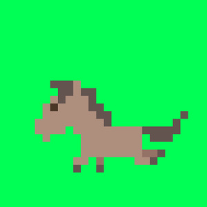 【動画素材】午年！ドット絵の栗毛馬の走りアニメーション【グリーンバック＆ループ】[Stock Video] Pixel Art Chestnut Horse Run Cycle Animation on Green Screen, Loop